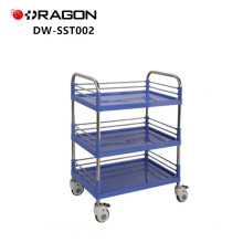 DW-SST002 Stainless Steel Medical Equipment Trolley With Plastic Table